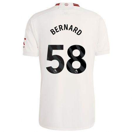 Kandiny Niño Camiseta Bernard #58 Blanco Equipación Tercera 2023/24 La Camisa