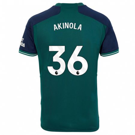 Kandiny Bambino Maglia Tim Akinola #36 Verde Kit Gara Third 2023/24 Maglietta