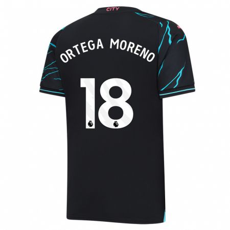 Kandiny Bambino Maglia Stefan Ortega #18 Blu Scuro Kit Gara Third 2023/24 Maglietta