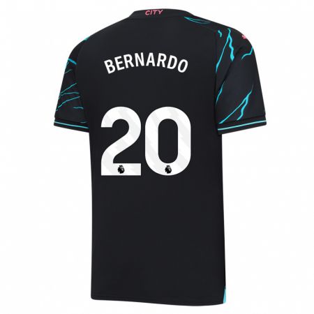 Kandiny Bambino Maglia Bernardo Silva #20 Blu Scuro Kit Gara Third 2023/24 Maglietta