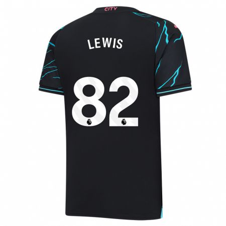 Kandiny Bambino Maglia Rico Lewis #82 Blu Scuro Kit Gara Third 2023/24 Maglietta