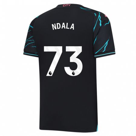 Kandiny Kinderen Joel Ndala #73 Donkerblauw Thuisshirt Derde Tenue 2023/24 T-Shirt België