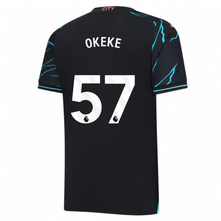 Kandiny Bambino Maglia Michael Okeke #57 Blu Scuro Kit Gara Third 2023/24 Maglietta