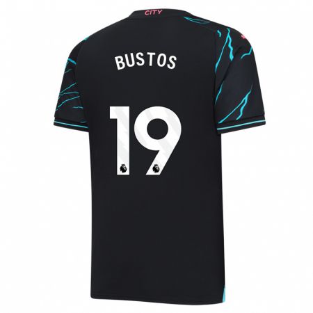 Kandiny Kinderen Nahuel Bustos #19 Donkerblauw Thuisshirt Derde Tenue 2023/24 T-Shirt België