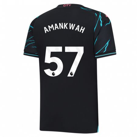 Kandiny Bambino Maglia Yeboah Amankwah #57 Blu Scuro Kit Gara Third 2023/24 Maglietta