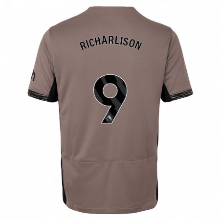 Kandiny Bambino Maglia Richarlison #9 Beige Scuro Kit Gara Third 2023/24 Maglietta