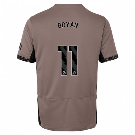 Kandiny Kinder Bryan Gil #11 Dunkelbeige Ausweichtrikot Trikot 2023/24 T-Shirt Österreich