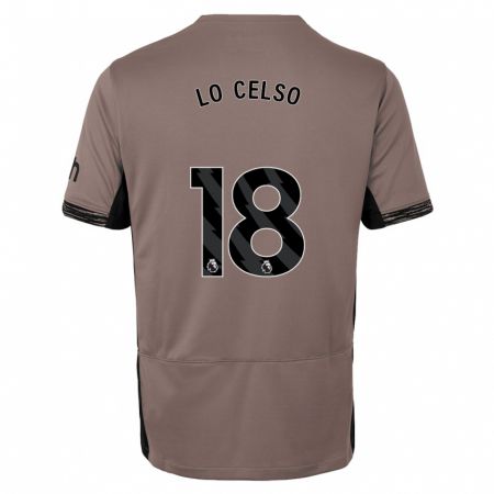 Kandiny Dzieci Giovani Lo Celso #18 Ciemny Beż Trzeci Komplet Koszulka 2023/24 Koszulki Klubowe