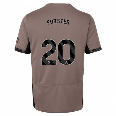 Kandiny Bambino Maglia Fraser Forster #20 Beige Scuro Kit Gara Third 2023/24 Maglietta