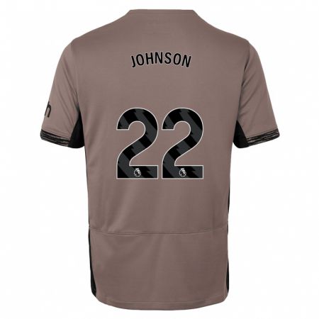 Kandiny Kinder Brennan Johnson #22 Dunkelbeige Ausweichtrikot Trikot 2023/24 T-Shirt Österreich