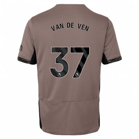 Kandiny Bambino Maglia Micky Van De Ven #37 Beige Scuro Kit Gara Third 2023/24 Maglietta