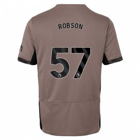 Kandiny Bambino Maglia Max Robson #57 Beige Scuro Kit Gara Third 2023/24 Maglietta