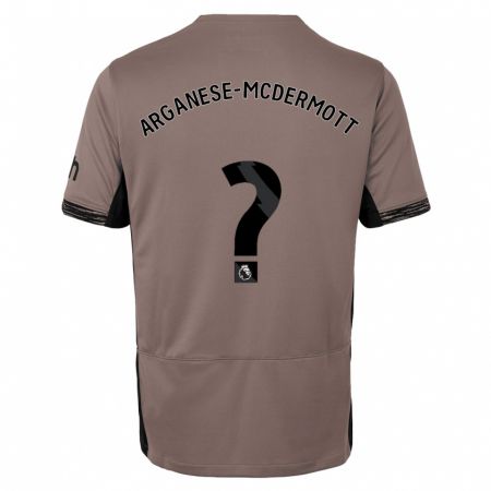 Kandiny Bambino Maglia Pele Arganese-Mcdermott #0 Beige Scuro Kit Gara Third 2023/24 Maglietta