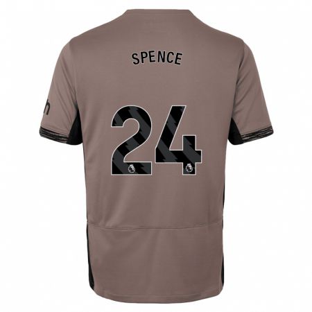 Kandiny Kinder Djed Spence #24 Dunkelbeige Ausweichtrikot Trikot 2023/24 T-Shirt Österreich