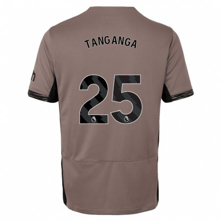 Kandiny Kinderen Japhet Tanganga #25 Donker Beige Thuisshirt Derde Tenue 2023/24 T-Shirt