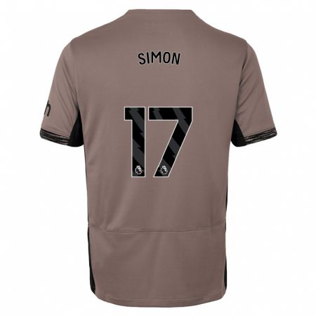 Kandiny Bambino Maglia Kyah Simon #17 Beige Scuro Kit Gara Third 2023/24 Maglietta