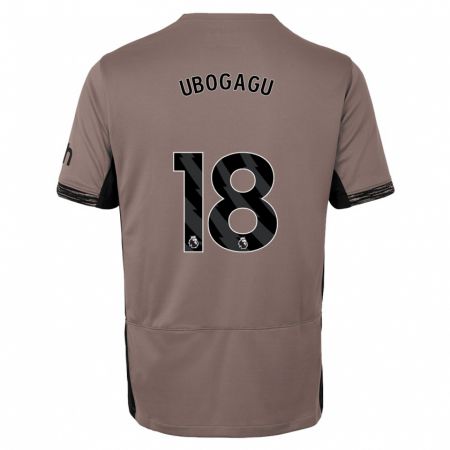 Kandiny Bambino Maglia Chioma Ubogagu #18 Beige Scuro Kit Gara Third 2023/24 Maglietta