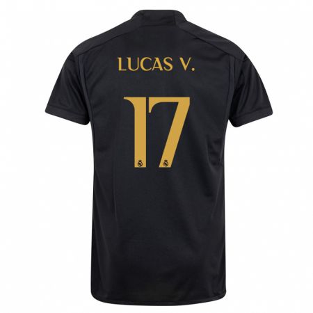 Kandiny Kinder Lucas Vázquez #17 Schwarz Ausweichtrikot Trikot 2023/24 T-Shirt Österreich