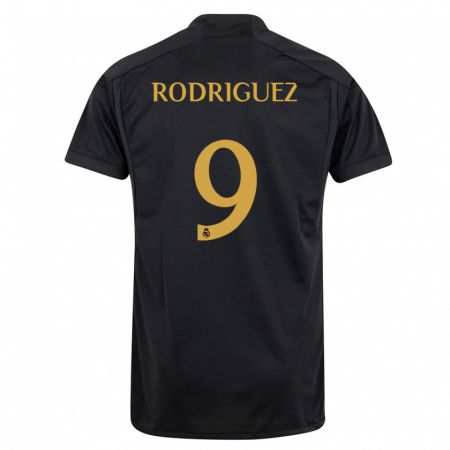 Kandiny Kinder Álvaro Rodríguez #9 Schwarz Ausweichtrikot Trikot 2023/24 T-Shirt Österreich