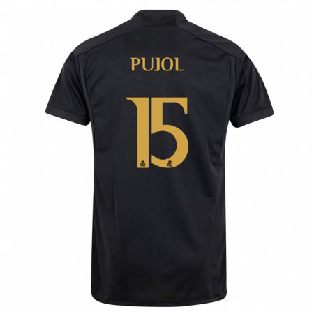 Kandiny Kinderen Edgar Pujol #15 Zwart Thuisshirt Derde Tenue 2023/24 T-Shirt België