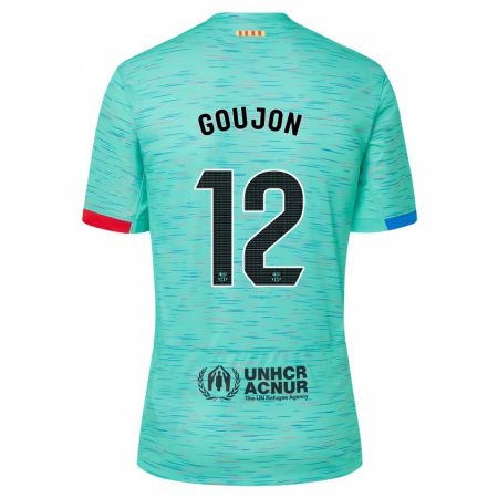 Kandiny Niño Camiseta Iker Goujón #12 Aguamarina Clara Equipación Tercera 2023/24 La Camisa