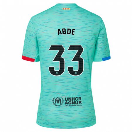 Kandiny Niño Camiseta Ez Abde #33 Aguamarina Clara Equipación Tercera 2023/24 La Camisa