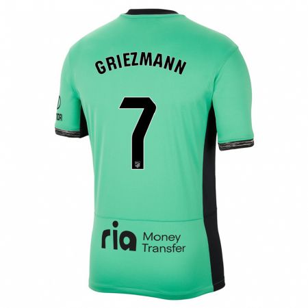 Kandiny Bambino Maglia Antoine Griezmann #7 Verde Primavera Kit Gara Third 2023/24 Maglietta