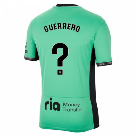 Kandiny Bambino Maglia Sergio Guerrero #0 Verde Primavera Kit Gara Third 2023/24 Maglietta