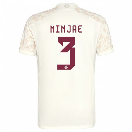 Kandiny Kinder Min-Jae Kim #3 Cremefarben Ausweichtrikot Trikot 2023/24 T-Shirt Österreich