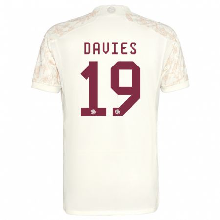 Kandiny Kinderen Alphonso Davies #19 Gebroken Wit Thuisshirt Derde Tenue 2023/24 T-Shirt België