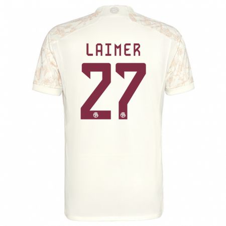 Kandiny Kinder Konrad Laimer #27 Cremefarben Ausweichtrikot Trikot 2023/24 T-Shirt Österreich