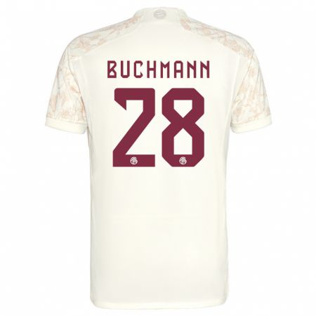 Kandiny Kinderen Tarek Buchmann #28 Gebroken Wit Thuisshirt Derde Tenue 2023/24 T-Shirt België