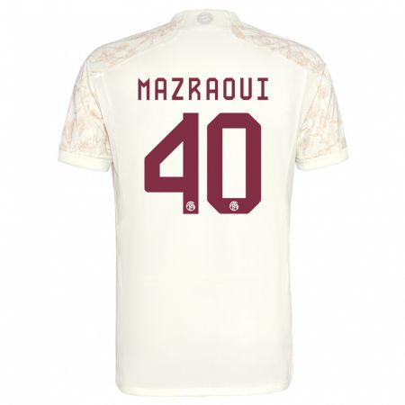 Kandiny Kinderen Noussair Mazraoui #40 Gebroken Wit Thuisshirt Derde Tenue 2023/24 T-Shirt België