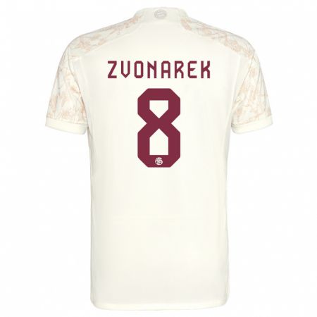 Kandiny Kinderen Lovro Zvonarek #8 Gebroken Wit Thuisshirt Derde Tenue 2023/24 T-Shirt België