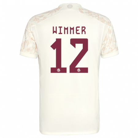 Kandiny Kinderen Benedikt Wimmer #12 Gebroken Wit Thuisshirt Derde Tenue 2023/24 T-Shirt België