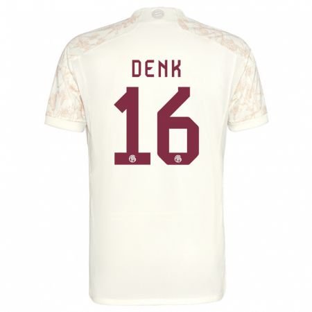 Kandiny Kinder Luca Denk #16 Cremefarben Ausweichtrikot Trikot 2023/24 T-Shirt Österreich