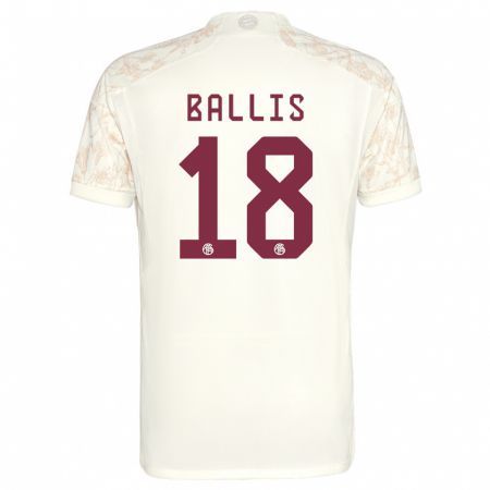 Kandiny Bambino Maglia Benjamin Ballis #18 Bianco Kit Gara Third 2023/24 Maglietta