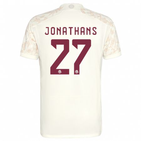 Kandiny Kinderen David Jonathans #27 Gebroken Wit Thuisshirt Derde Tenue 2023/24 T-Shirt België