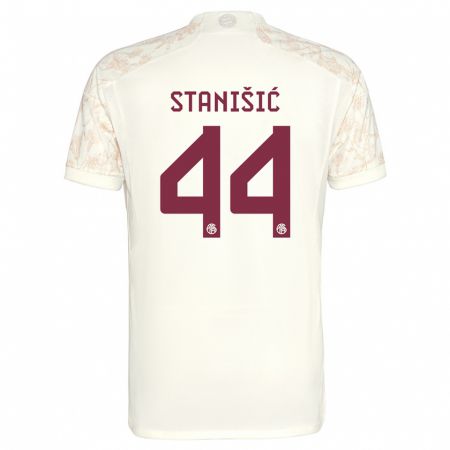 Kandiny Kinder Josip Stanisic #44 Cremefarben Ausweichtrikot Trikot 2023/24 T-Shirt Österreich