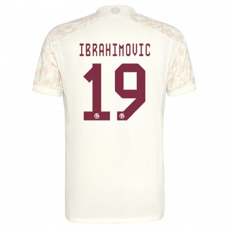 Kandiny Kinder Arijon Ibrahimovic #19 Cremefarben Ausweichtrikot Trikot 2023/24 T-Shirt Österreich