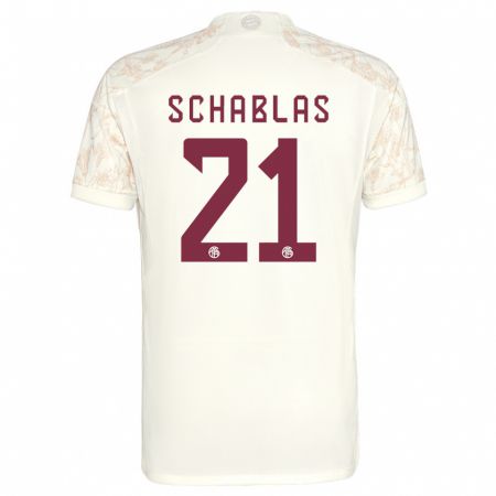 Kandiny Kinder Matteo Schablas #21 Cremefarben Ausweichtrikot Trikot 2023/24 T-Shirt Österreich