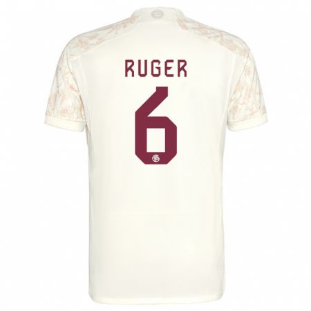 Kandiny Kinderen Kurt Ruger #6 Gebroken Wit Thuisshirt Derde Tenue 2023/24 T-Shirt België