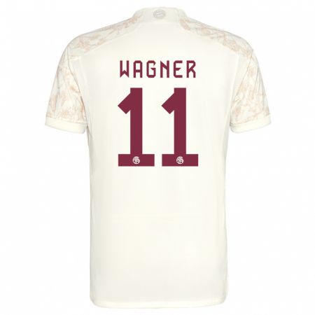 Kandiny Kinderen Ricardo Wagner #11 Gebroken Wit Thuisshirt Derde Tenue 2023/24 T-Shirt