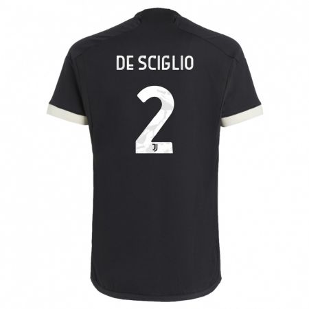 Kandiny Niño Camiseta Mattia De Sciglio #2 Negro Equipación Tercera 2023/24 La Camisa