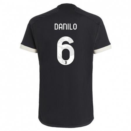 Kandiny Bambino Maglia Danilo #6 Nero Kit Gara Third 2023/24 Maglietta