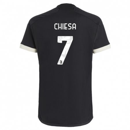 Kandiny Niño Camiseta Federico Chiesa #7 Negro Equipación Tercera 2023/24 La Camisa