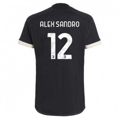 Kandiny Bambino Maglia Alex Sandro #12 Nero Kit Gara Third 2023/24 Maglietta