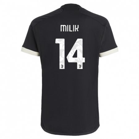 Kandiny Kinder Arkadiusz Milik #14 Schwarz Ausweichtrikot Trikot 2023/24 T-Shirt Österreich