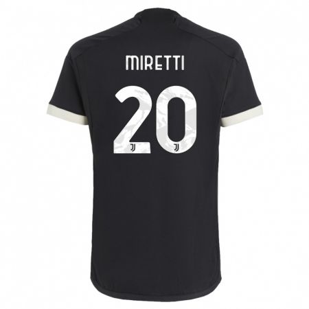 Kandiny Niño Camiseta Fabio Miretti #20 Negro Equipación Tercera 2023/24 La Camisa