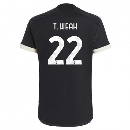 Kandiny Bambino Maglia Timothy Weah #22 Nero Kit Gara Third 2023/24 Maglietta